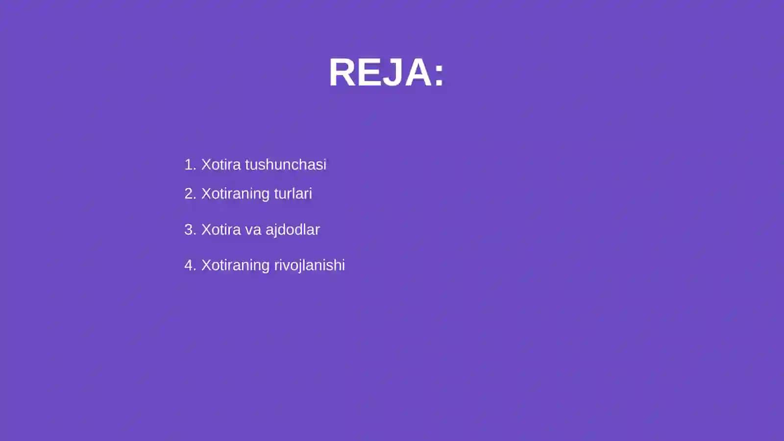 Xotira mavzusi 2