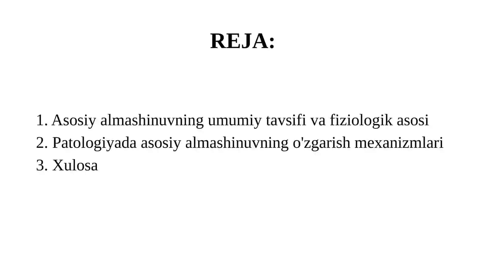 TOSHKENT DAVLAT TIBBIYOT UNIVERSITETI - NORMAL VA PATOLOGIK FIZIOLOGIYA 2