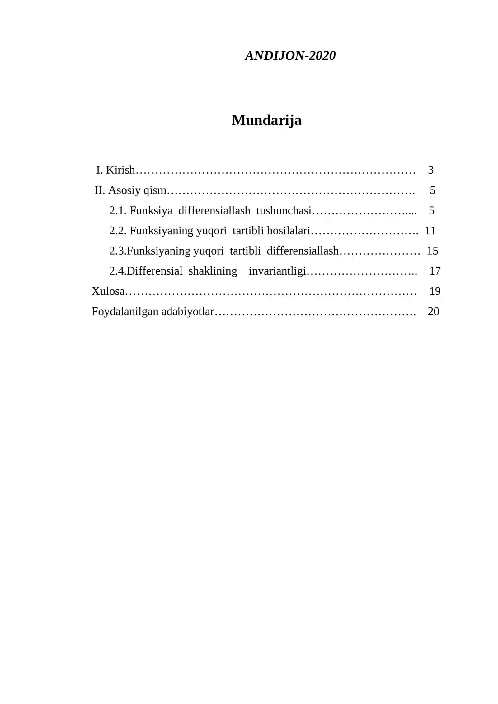Matematik analiz 2