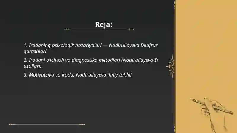Irodaning psixologik nazariyalari 2