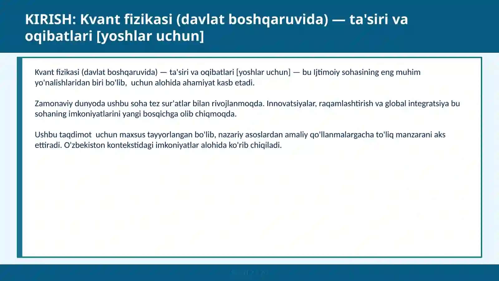 Kvant fizikasi (davlat boshqaruvida) — ta'siri va oqibatlari [yoshlar uchun] 2