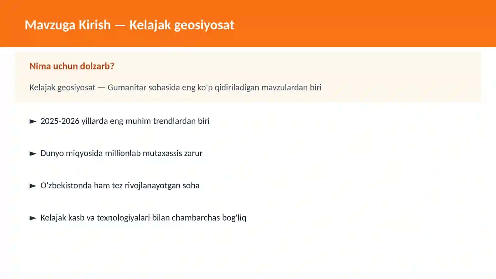 Kelajak geosiyosat 2
