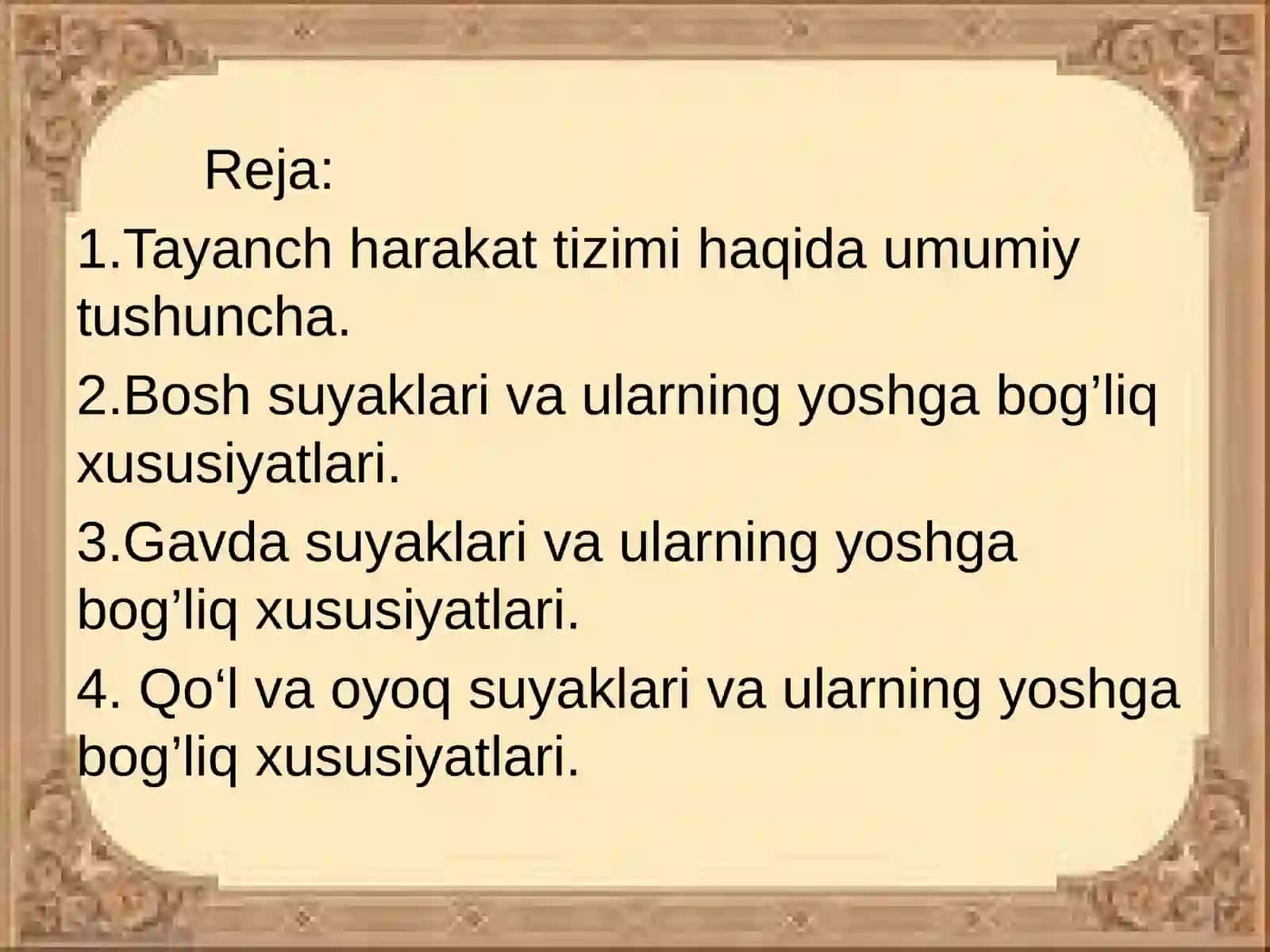 Tayanch vaharakat tizimining yoshga bog'liq xususiyatlari va gigiyenasi 2