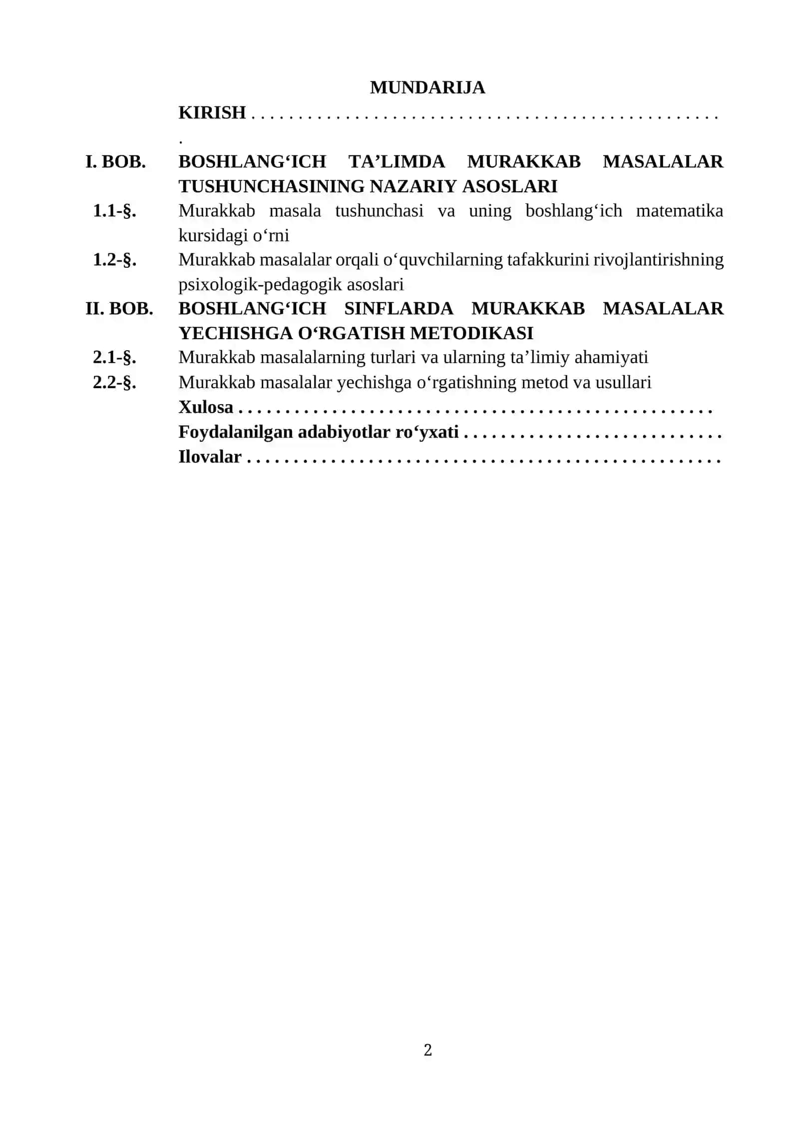 BOSHLANG‘ICH TA’LIMDA MURAKKAB MASALALAR TUSHUNCHASINING NAZARIY ASOSLARI 2