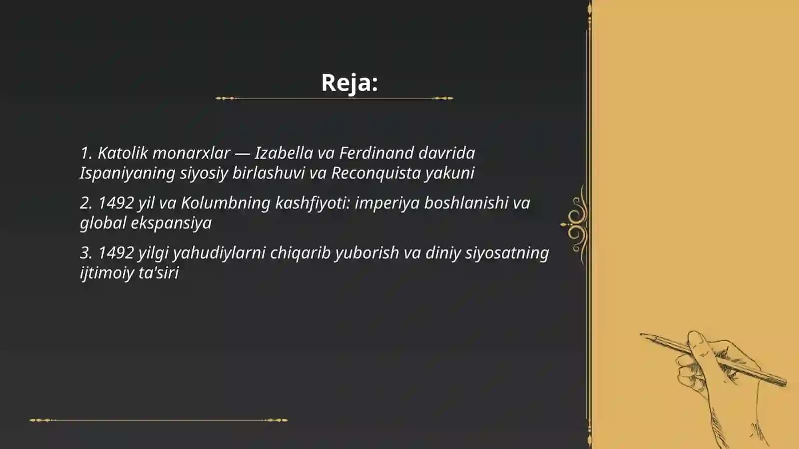 Ispanyaning yangi davirda tarixiy taraqqiyotning asosiy vaqyalari va jarayonlari 2