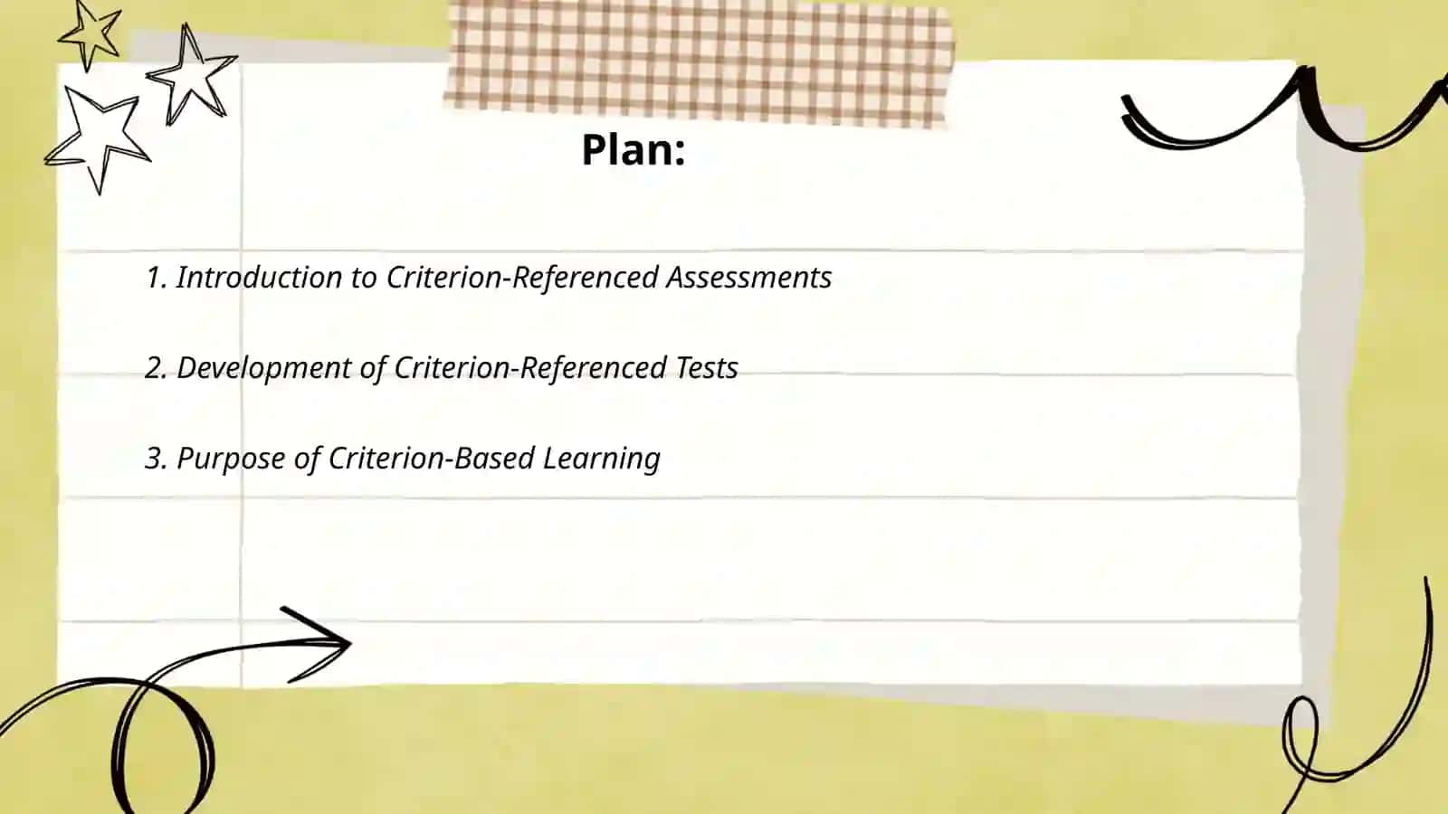 Criterion for self study 1 2
