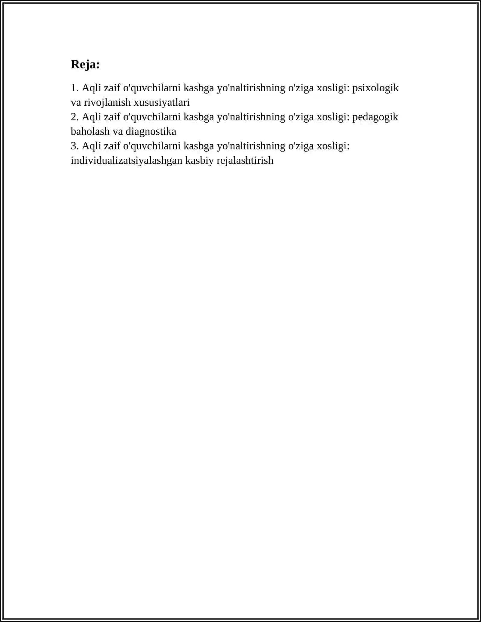 Aqli zaif o'quvchilarni kasbga yo'naltirishning o'ziga xosligi: psixologik va rivojlanish xususiyatlari 2