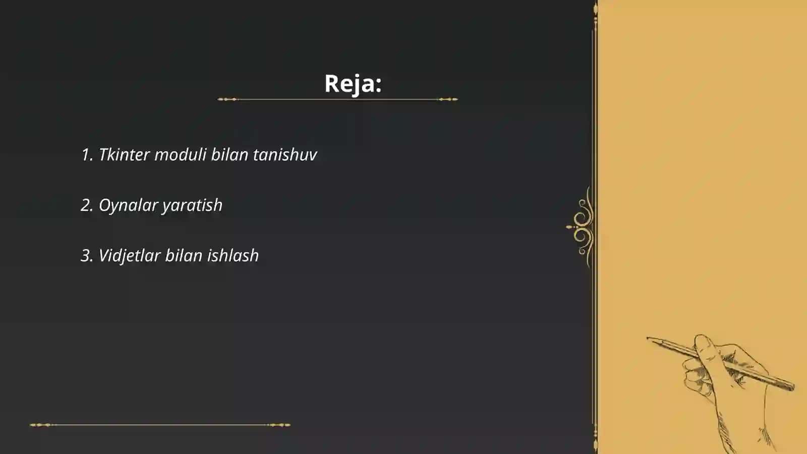 Tkinter moduli bilan tanishuv 2