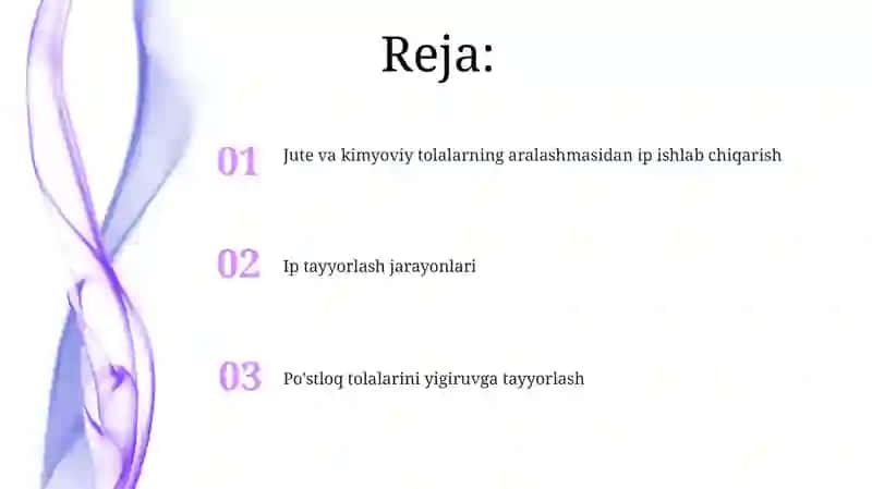 Jute va kimyoviy tolalari 2