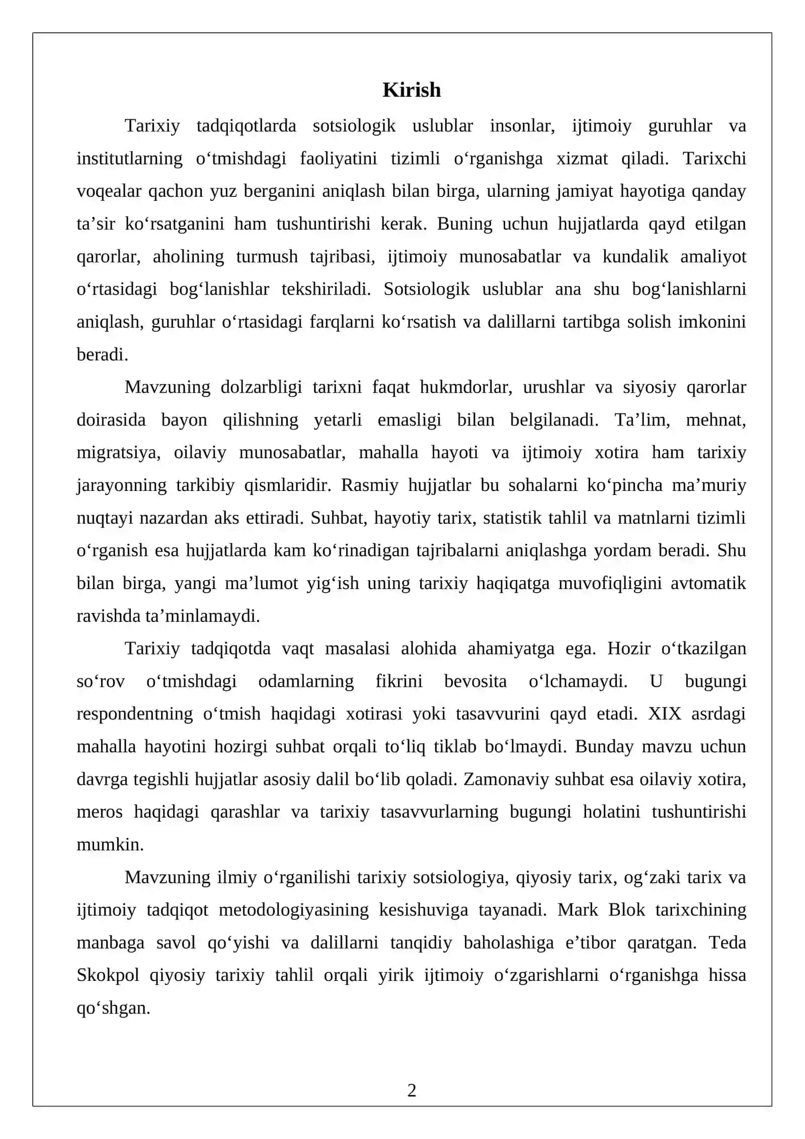 Tarixiy tadqiqotlarda sotsiologik uslublar 2