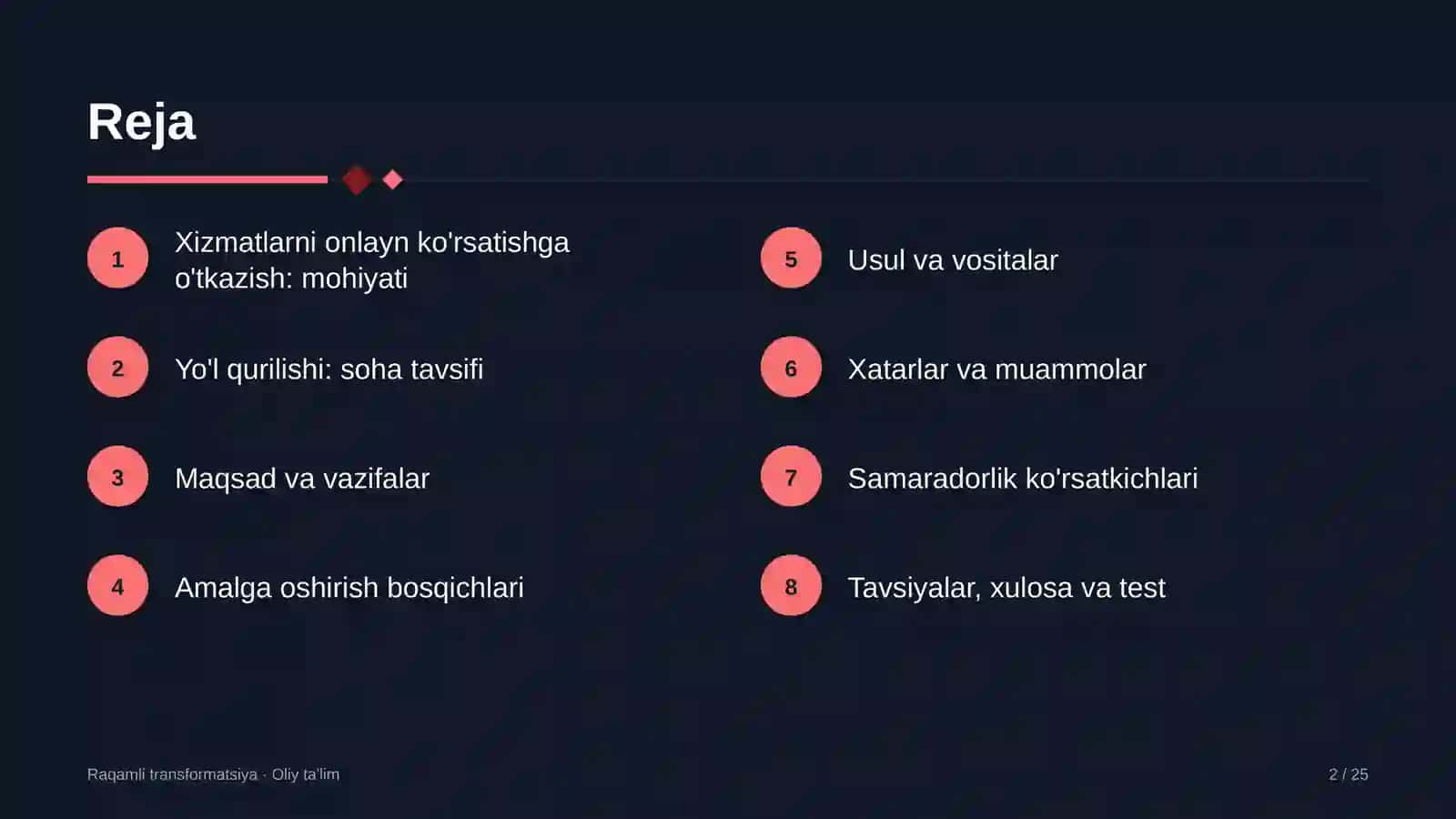 yo'l qurilishida xizmatlarni onlayn ko'rsatishga o'tkazish 6830 2