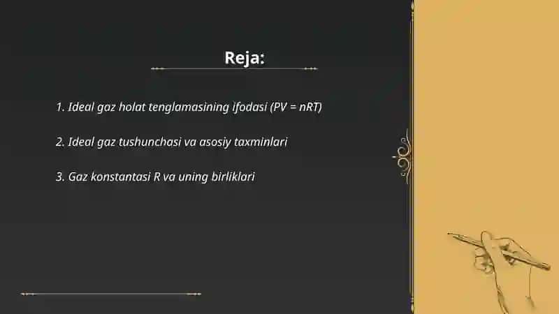 Ideal gazning holat tenglamalari 2