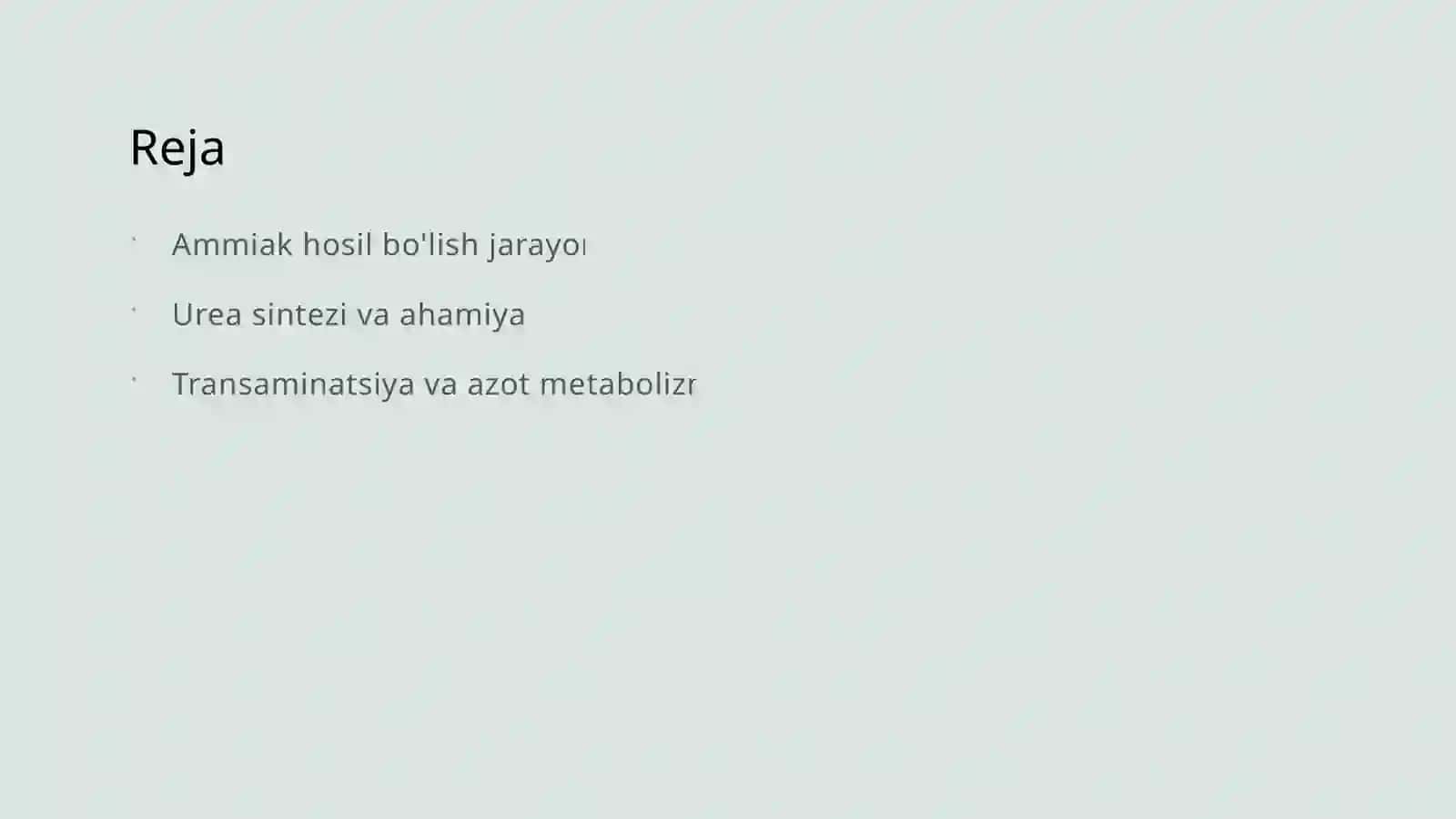 Ammiak hosil bo'lish jarayoni 2