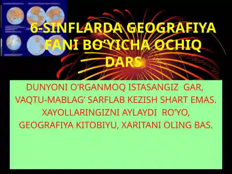 GEOGRAFIYA- TABIIY FANLAR SULTONIDIR- 2