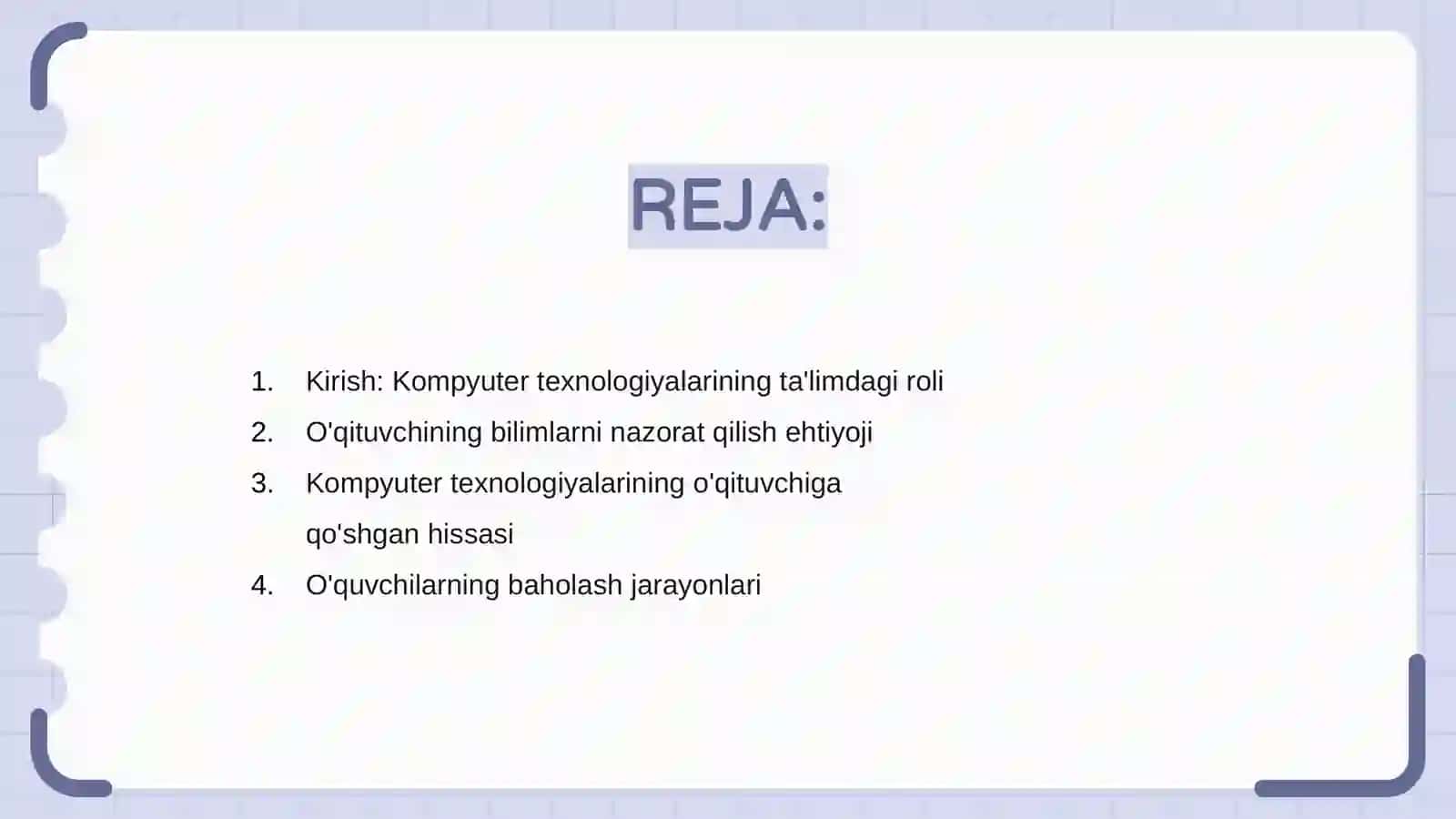 O'qituvchining kompyuter texnologiyalari asosida o'quvchilar bilimini nazorat qilishi 2