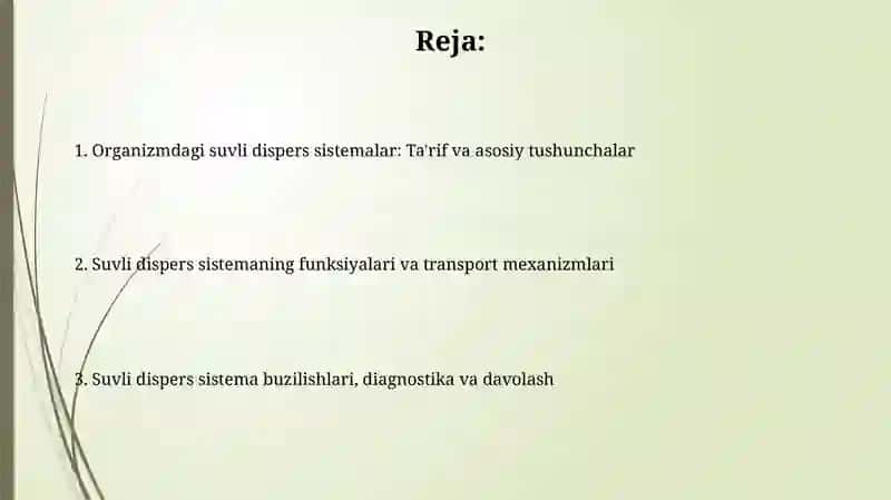 Organizmning suv dispers sistemasi 2
