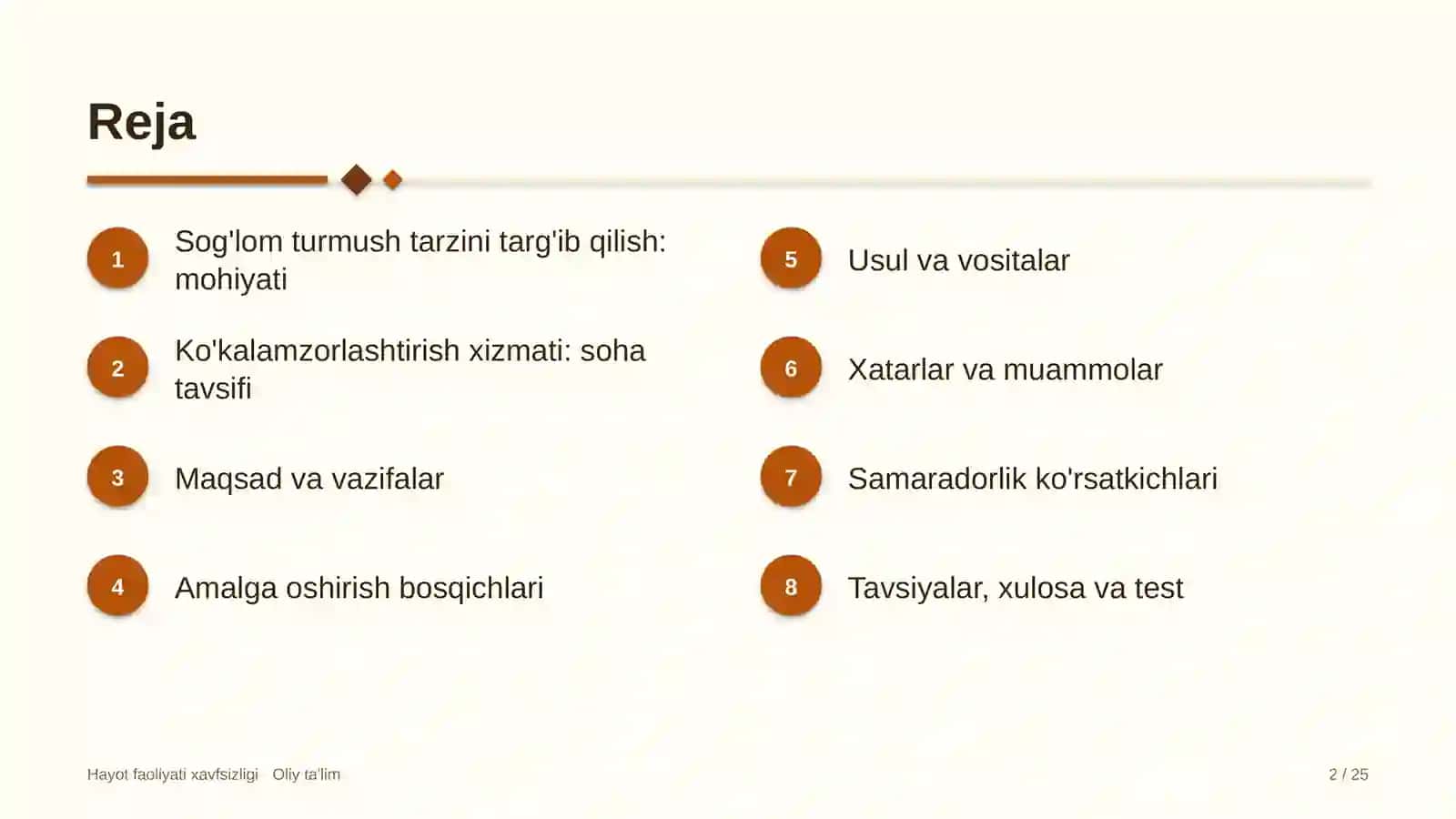 Ko'kalamzorlashtirish xizmatida sog'lom turmush tarzini targ'ib qilish 2