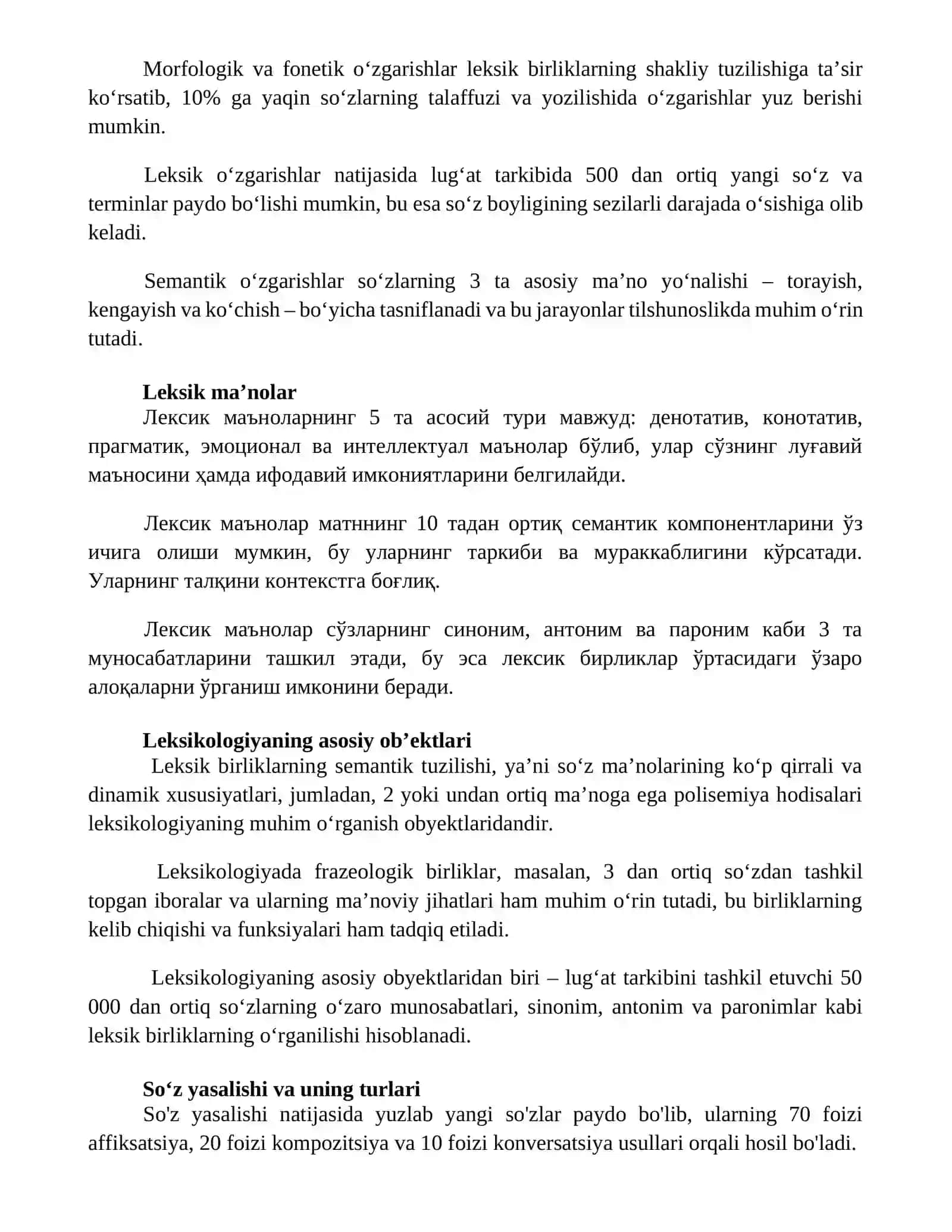 Leksikologiya uning obyekti turlari vazifalari 2
