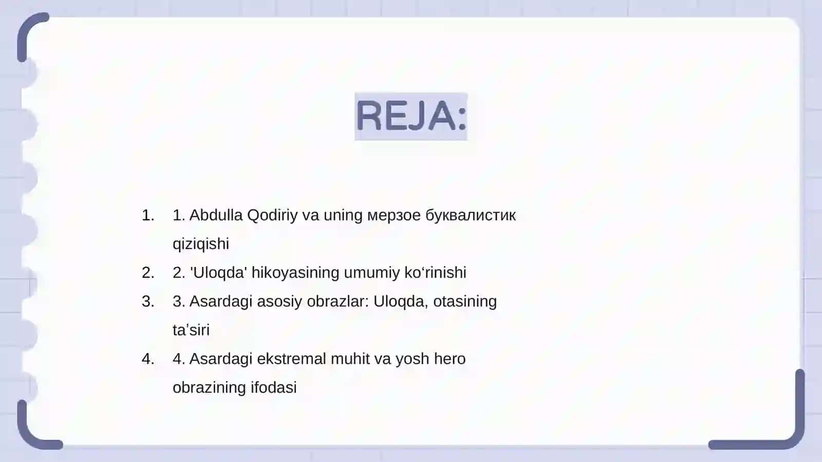 Abdulla Qodiriy "Uloqda" hikoyasi tahlili 2