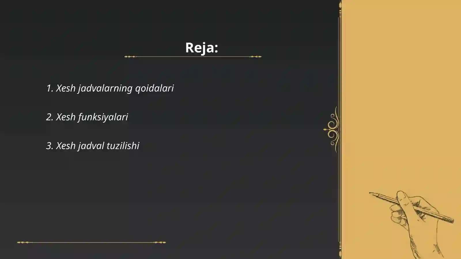 Xesh jadvalar 2