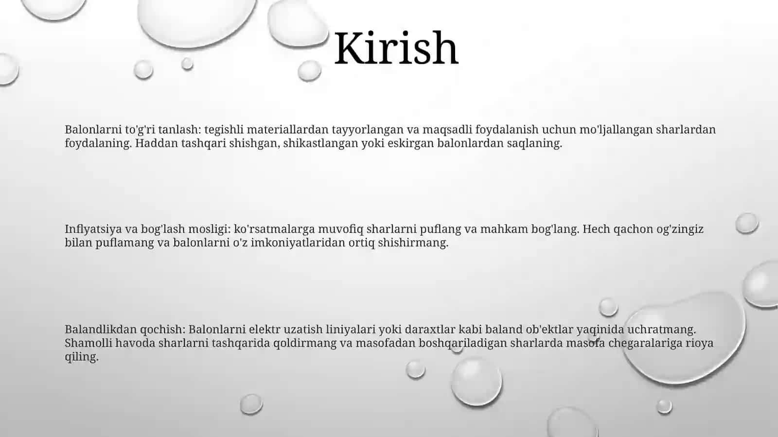 Ishlab Chiqarishda Balonlardan Xavfsiz Foydalanish Talablari 2