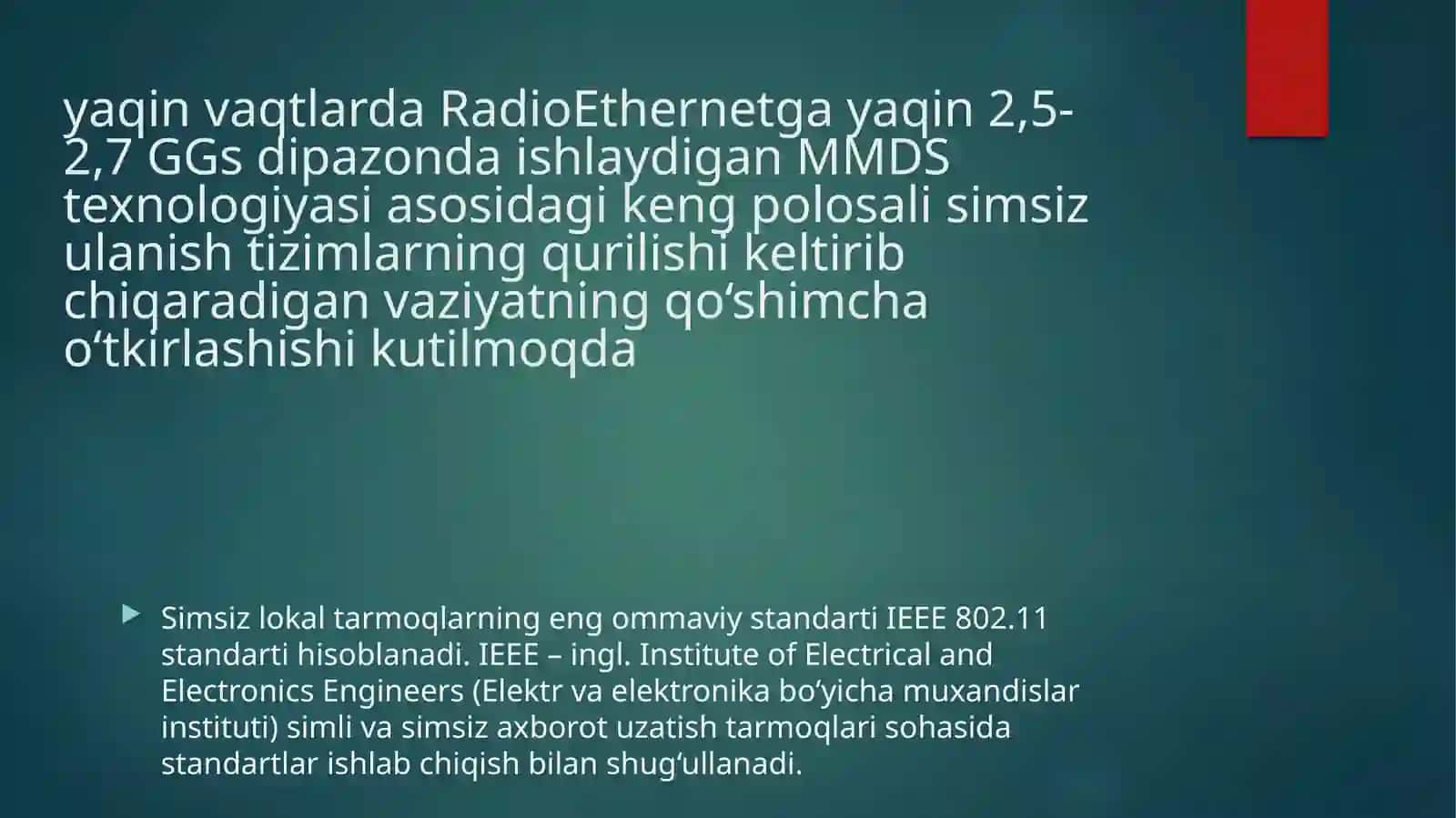 Simsiz tarmoqlarining rivojlanishi tarixi 2