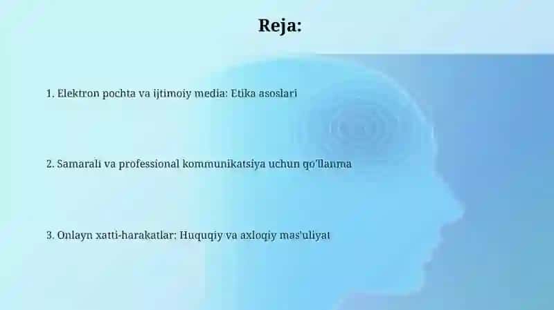 Elektron pochta va ijtimoiy tarmoqlarda yozish va muloqot etikasi 2