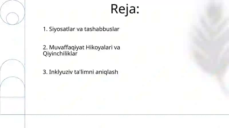 Inklyuziv ta'lim bo'yicha respublikamizda olib borilayotgan ishlar 2