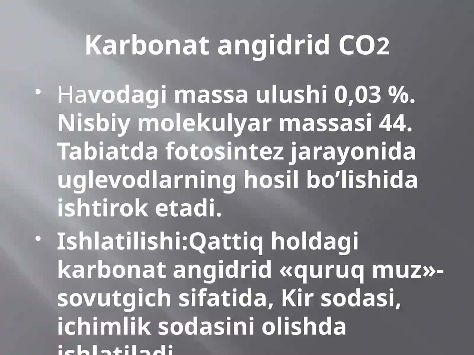 Eng muhim oksidlarning ishlatilishi 2
