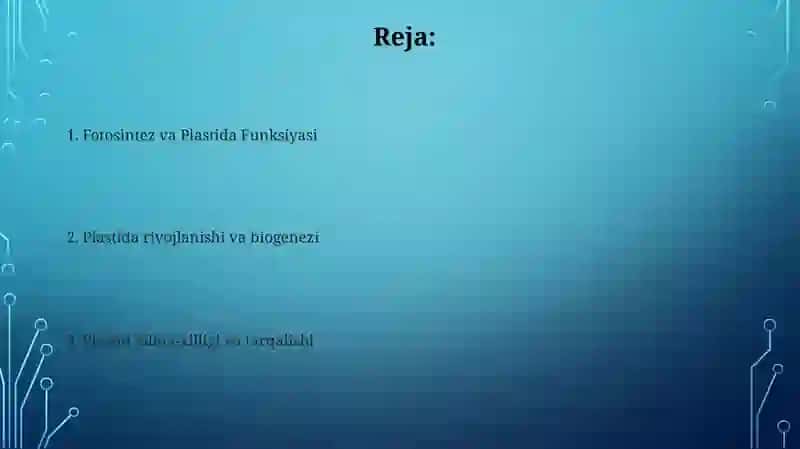 Plastidalarning oʻsimlik organizmidagi ahamiyti 2