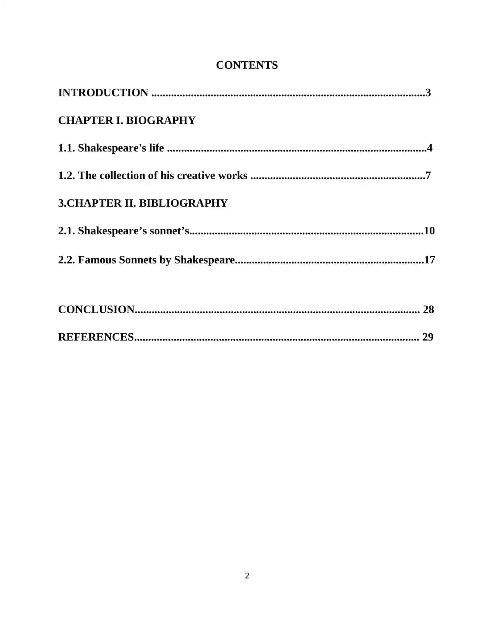 Shakespeare’s Sonnets Course Work 2