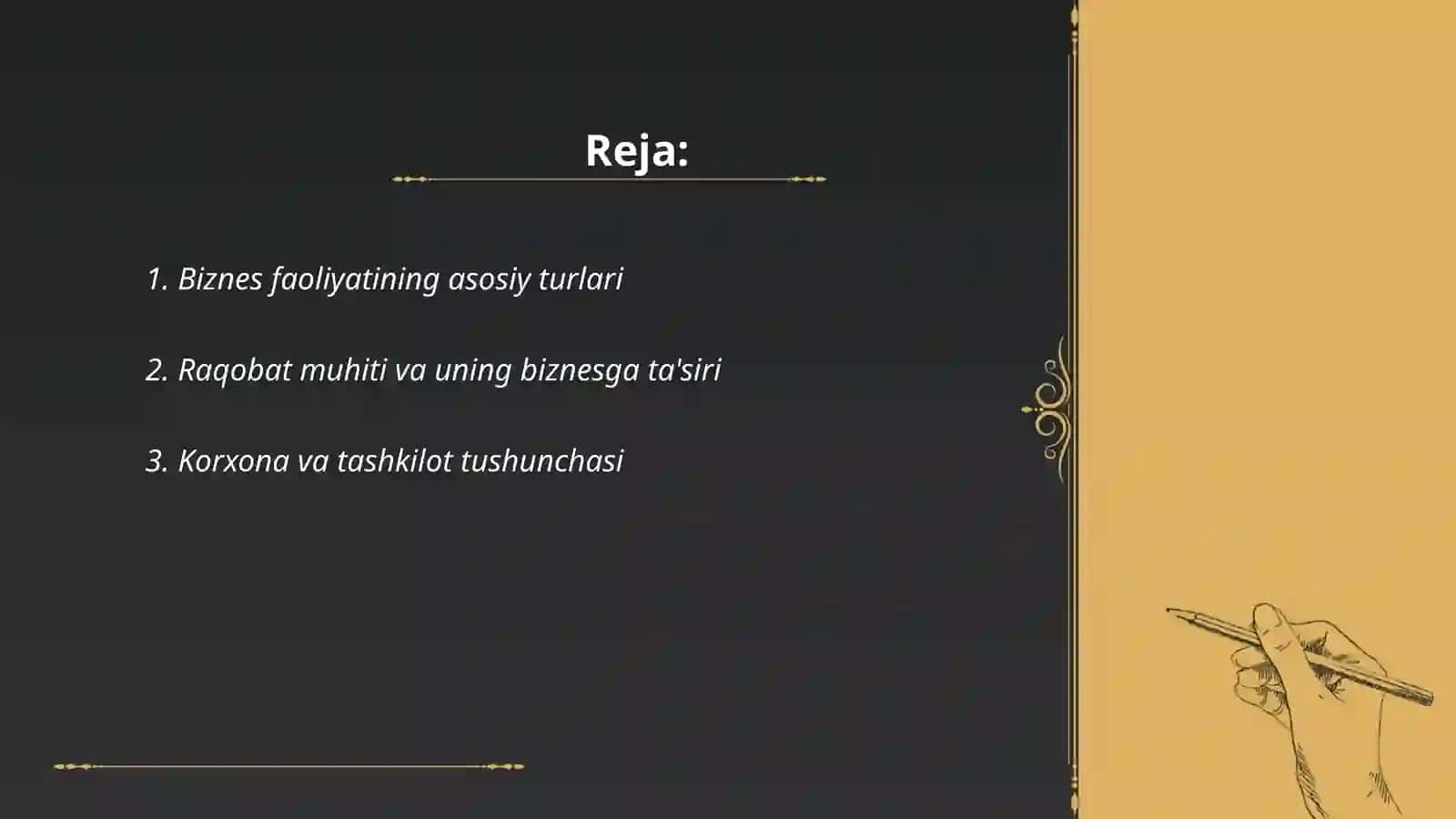 Biznes faoliyati va uning turlari 2