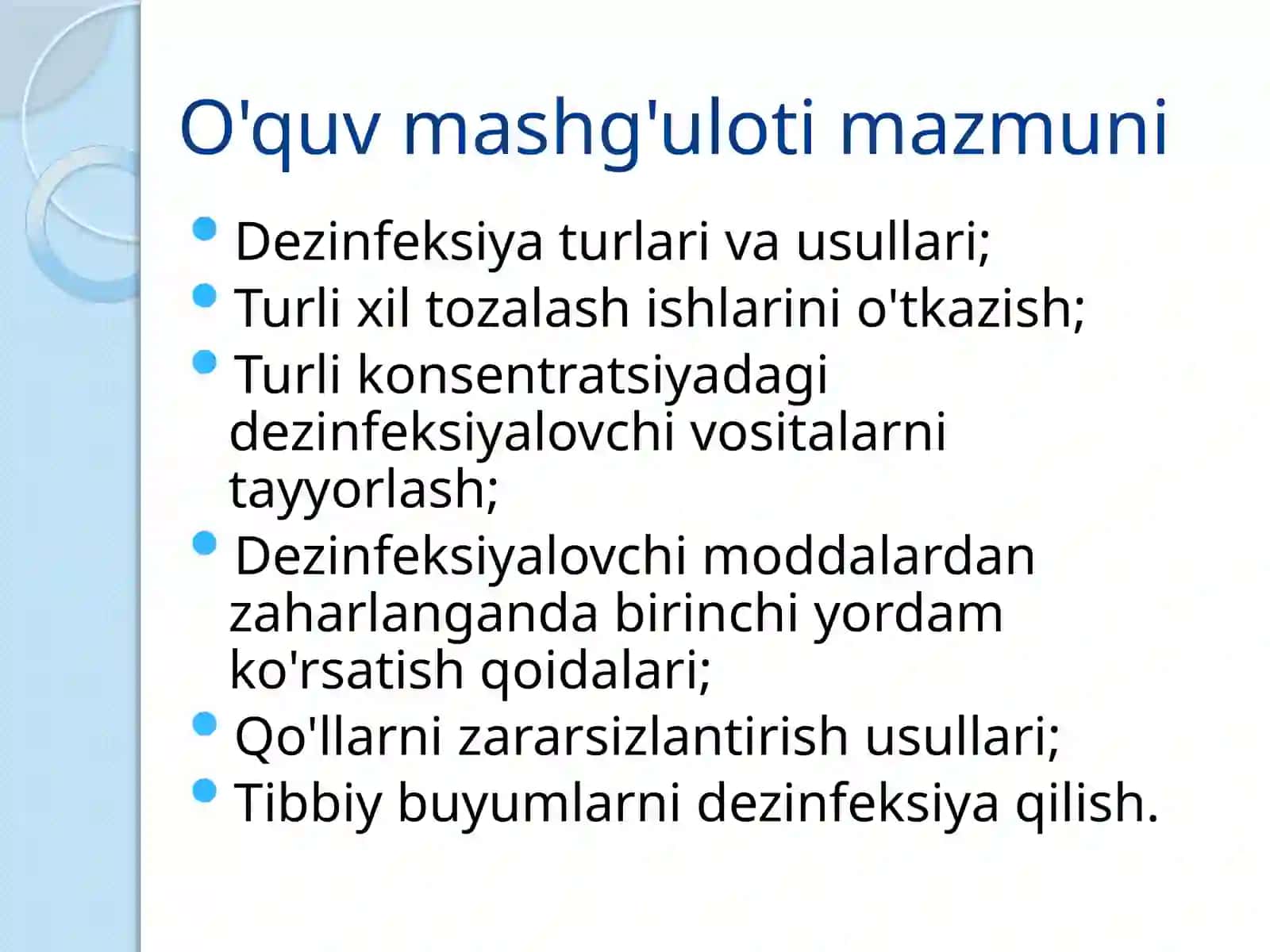 Dezinfeksiya amaliyoti va qoidalari 2