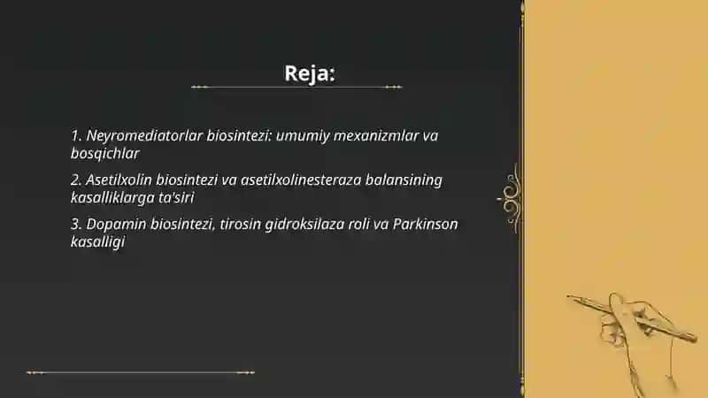 Neyromediatorlar biosintezi 2