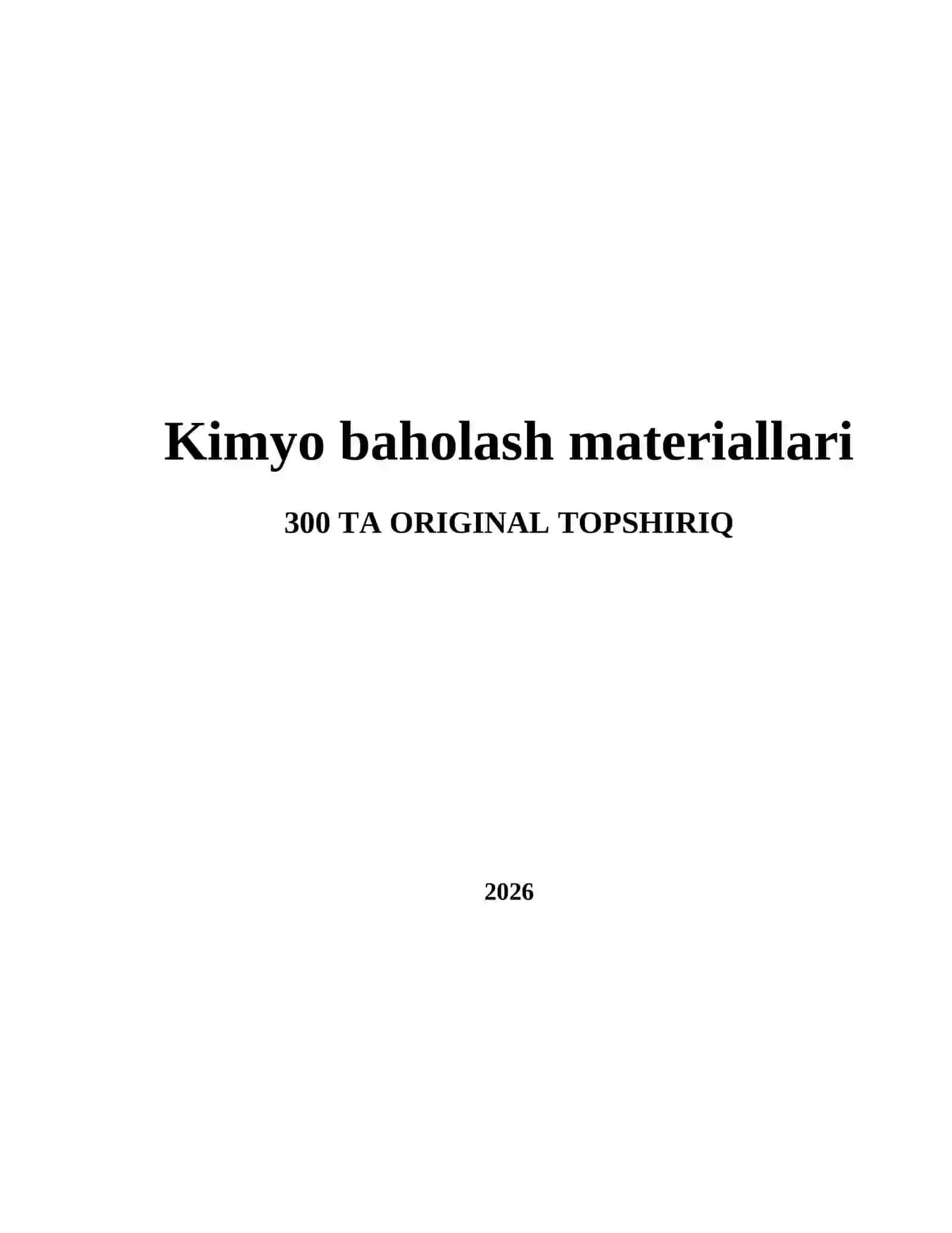 Kimyo baholash materiallari 2