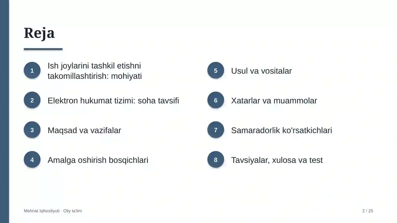 Elektron hukumat tizimida ish joylarini tashkil etishni takomillashtirish 2
