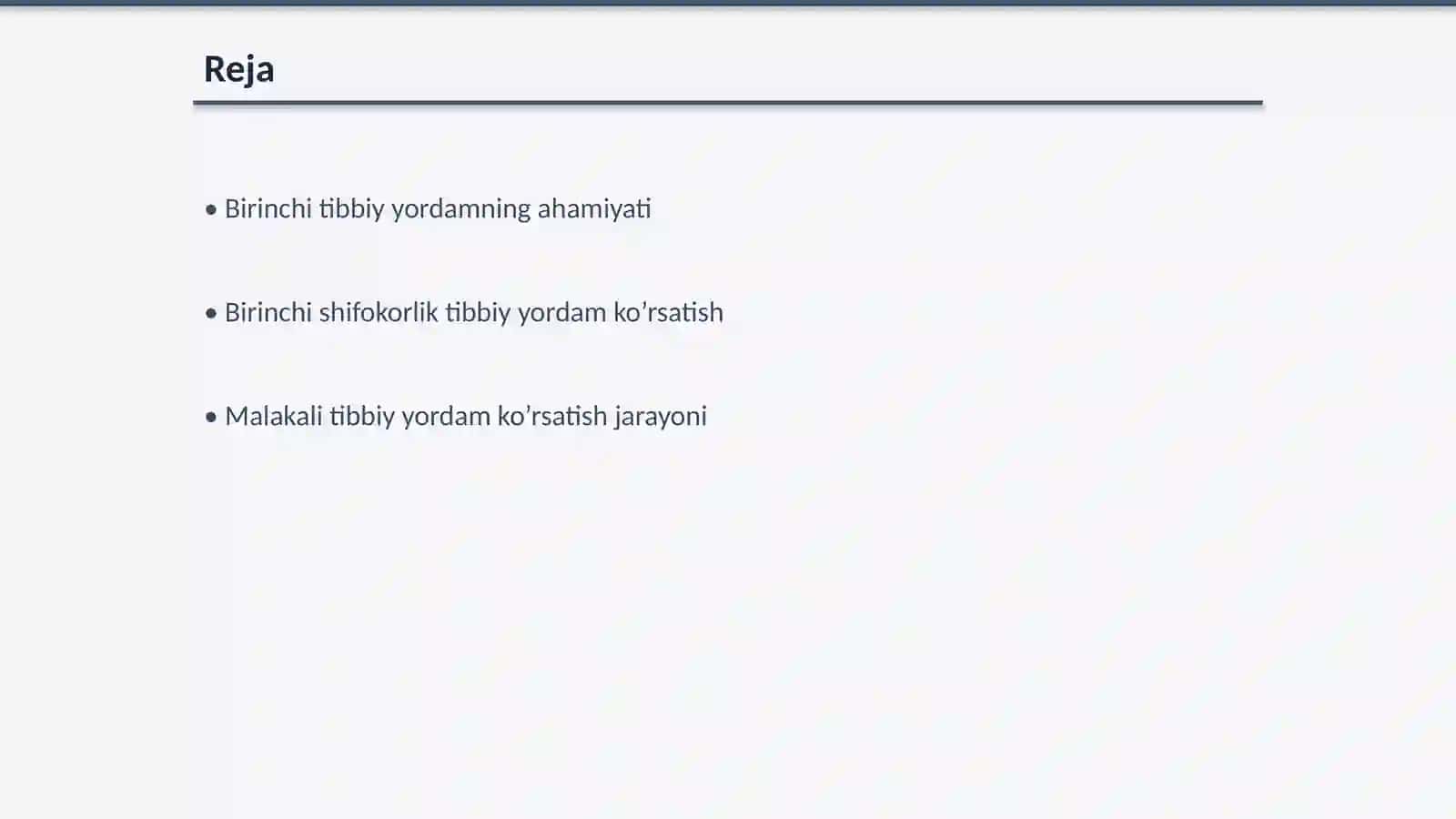 Birinchi Tibbiy Yordamning Ahamiyati 2