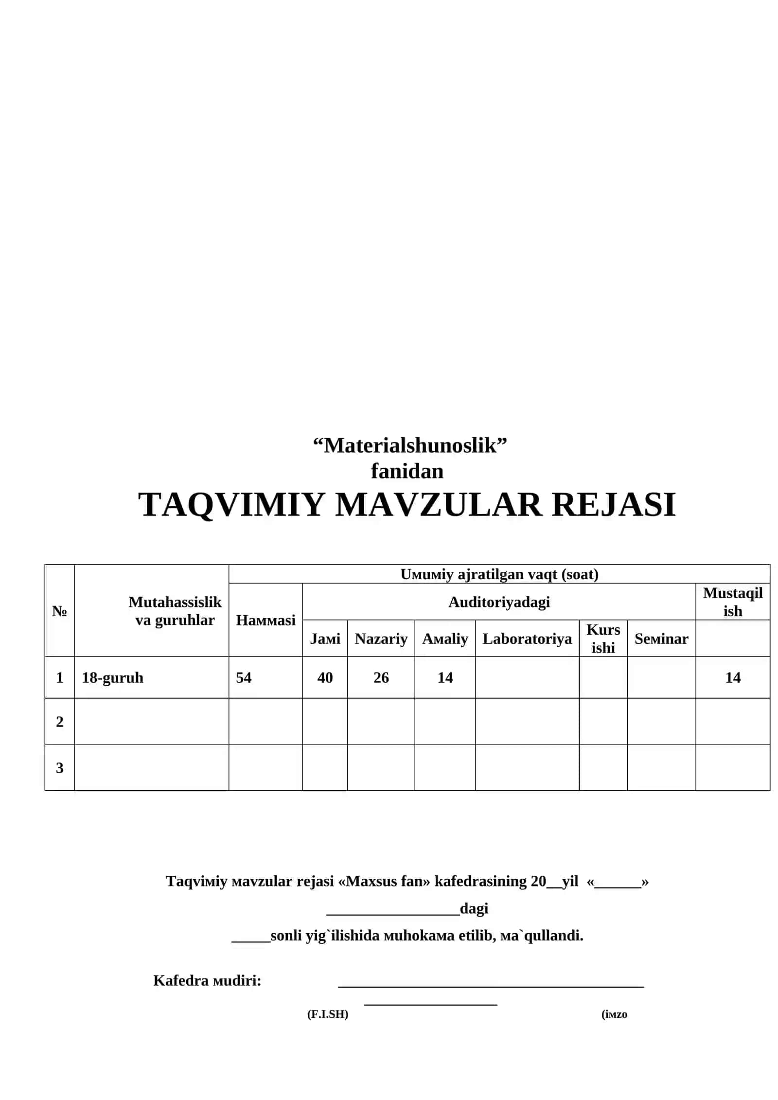 MATERIALSHUNOSLIK FANIDAN O’QITISH MATERIALLARI 2