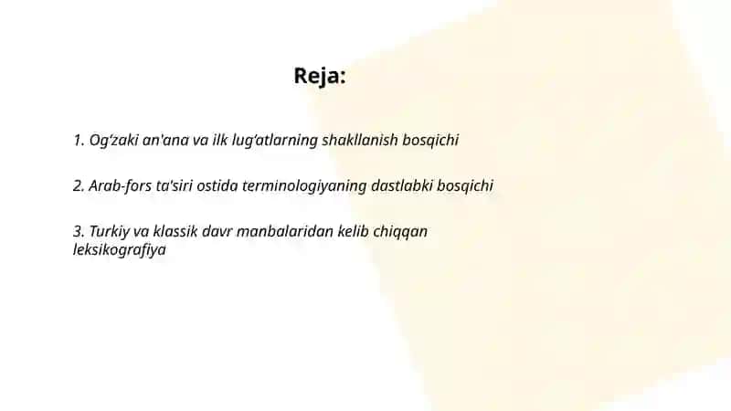 O‘zbek leksikografiyasi va terminologiyasining shakllanish bosqichlari 2