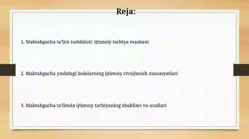 Maktabgacha ta'lim tashkiloti - maktabgacha yoshdagi bolalar ijtimoiy tarbiya maskani 2
