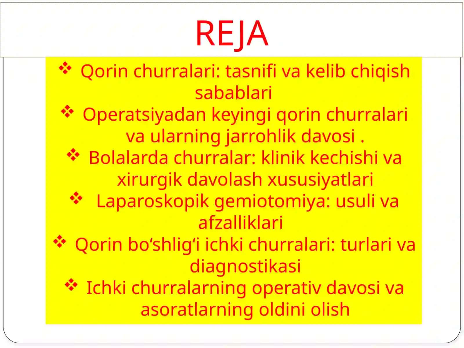 Operativ xirurgiya va topografik anatomiya fanidan 2