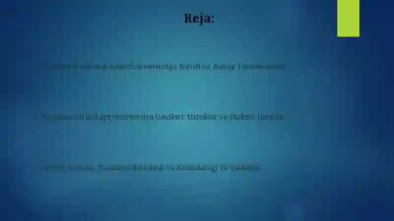 O'rtacha Kvadratik Approksimatsiyaga Kirish va Asosiy Tushunchalar 2