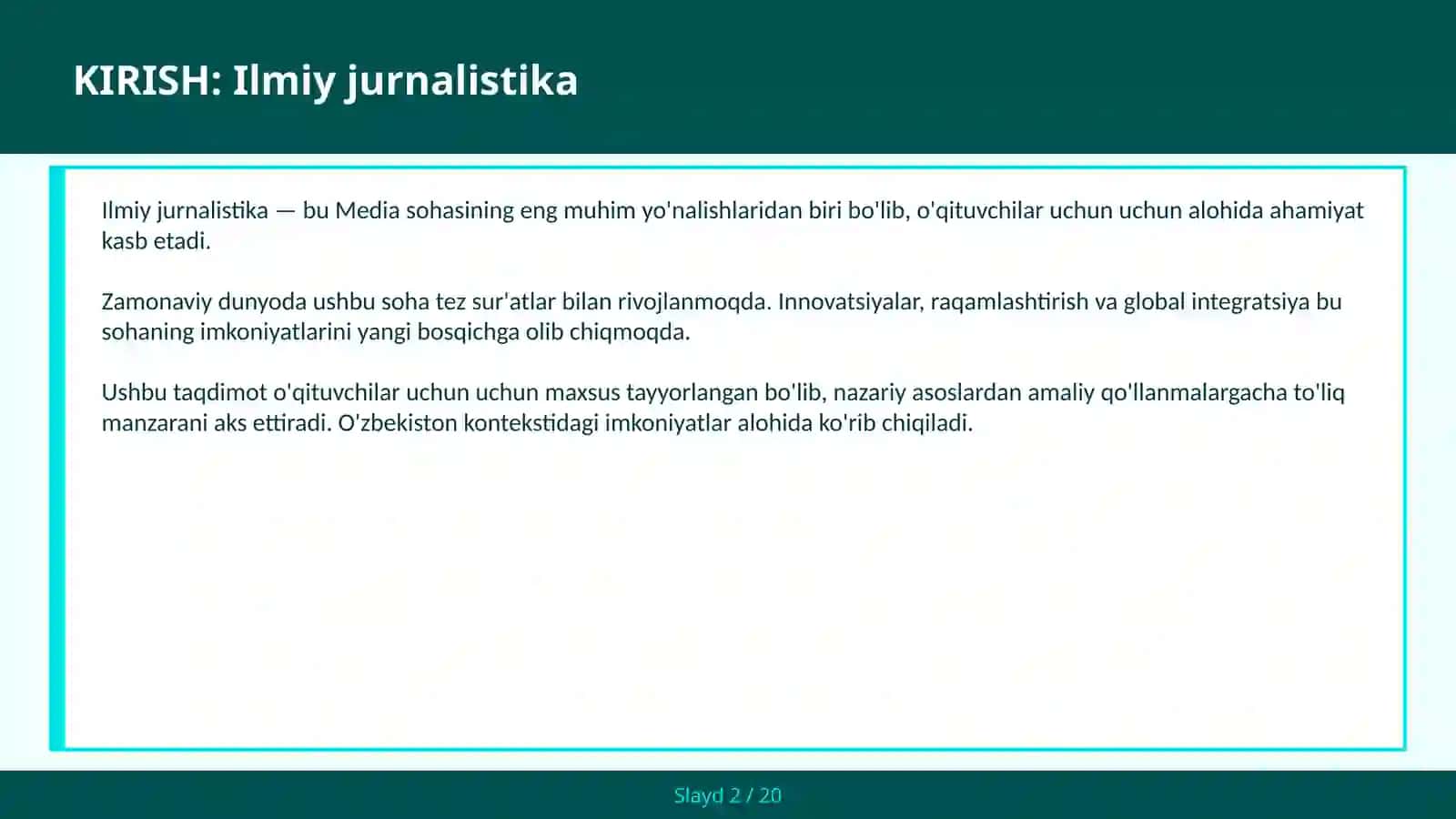 Ilmiy jurnalistika 2