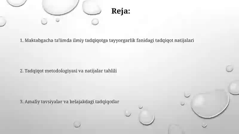 Maktabgacha ta'limda ilmiy tadqiqot ishlariga tayyorlash fanida ilmiy tadqiqot ishi natijalari 2