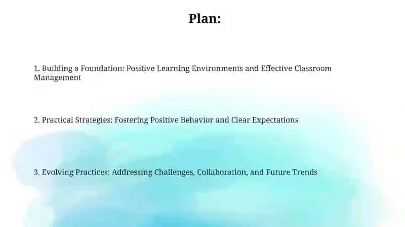 Classroom Management and Learning Environment 2