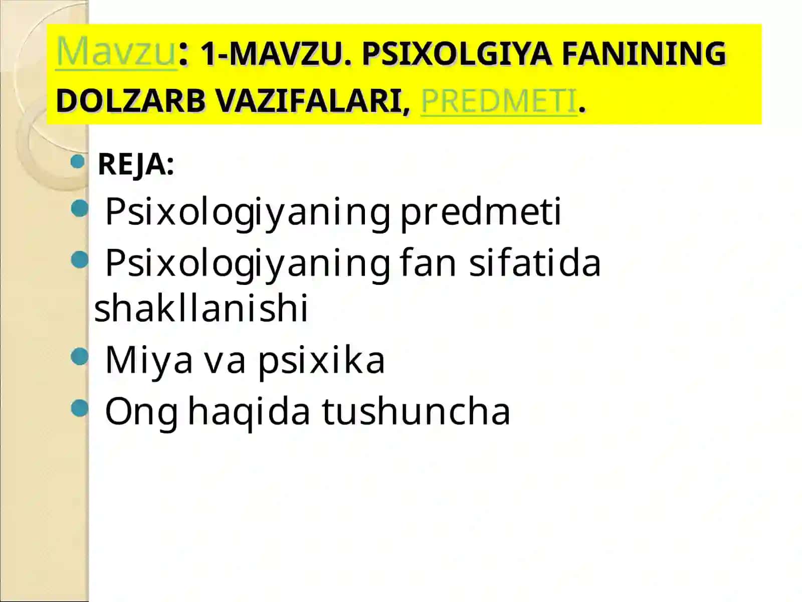 UMUMIY PSIXOLOGIYAGA KIRISH 2