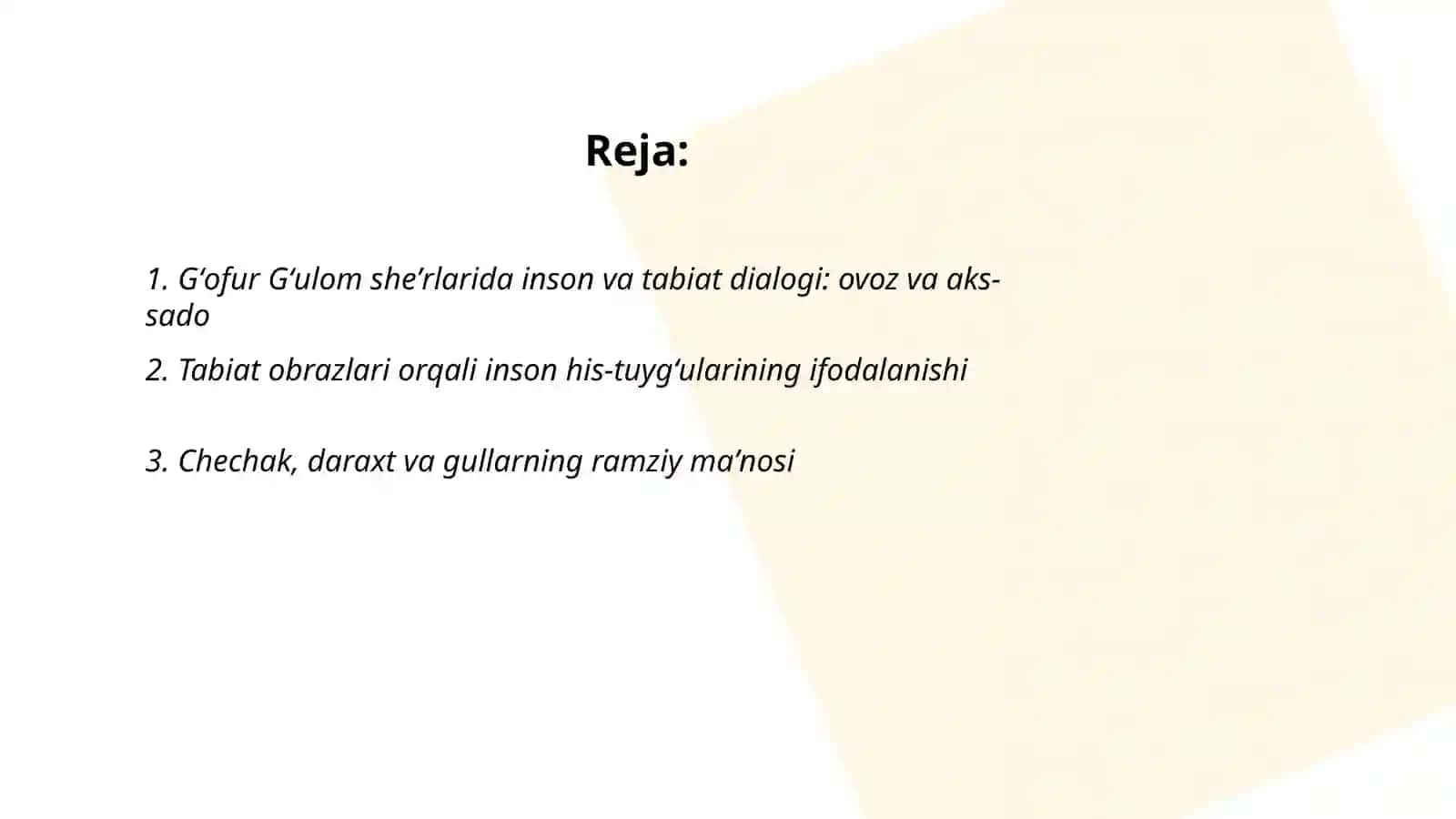 Ğofur ğulomning sheʼriy asarlaridan inson va tabiat oʻrtasidaki munosabatlarning ifodalanishi 2