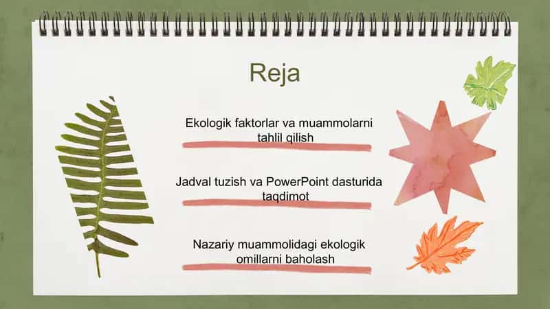 Ekologik faktorlar bo‘yicha PowerPoint taqdimoti 2