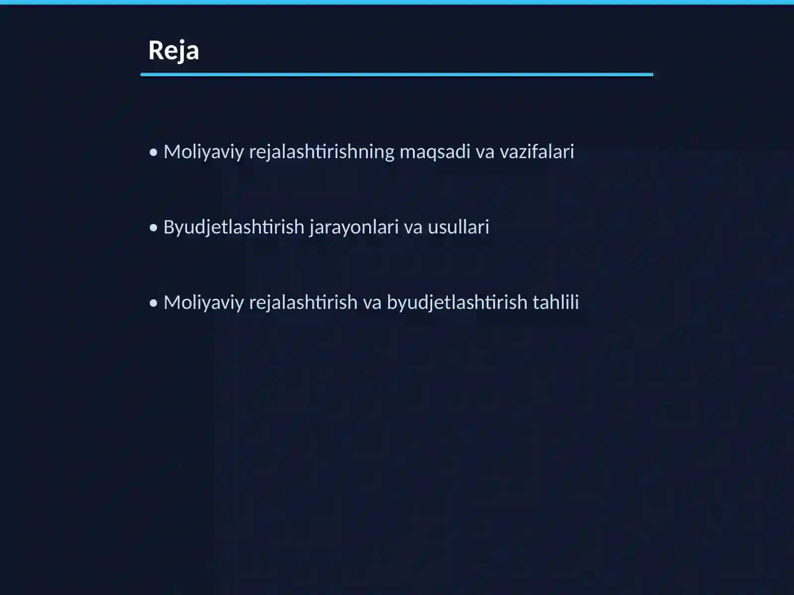 Korxonalarda moliyaviy rejalashtirish va byudjetlashtirish 2