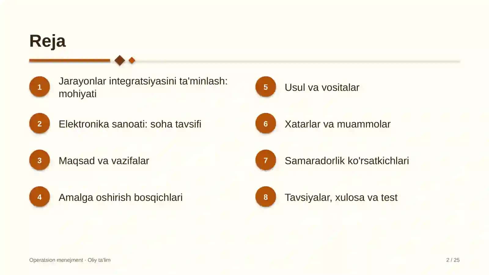 Elektronika sanoatida jarayonlar integratsiyasini ta'minlash 2